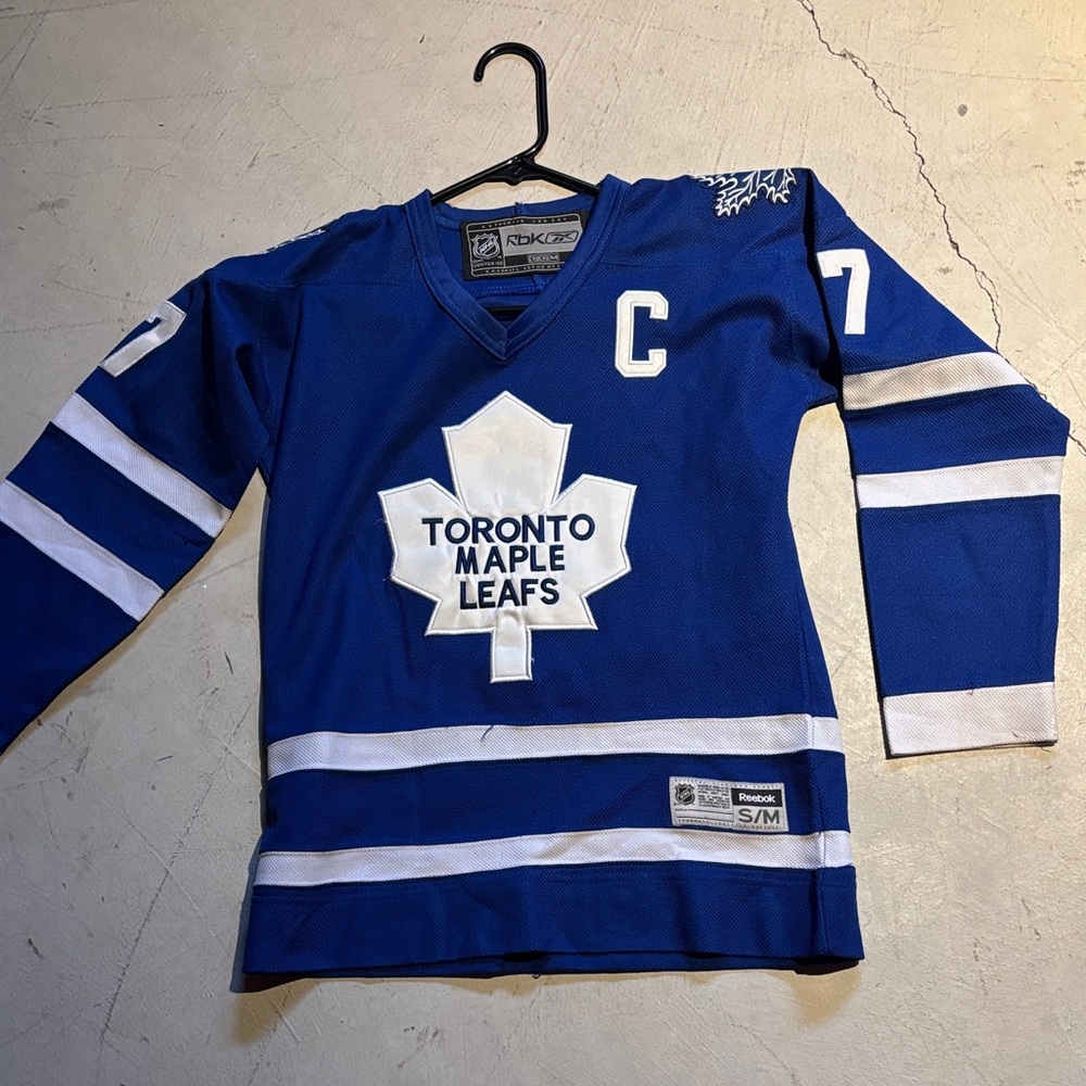 Reebok Blue and White Hockey Jersey